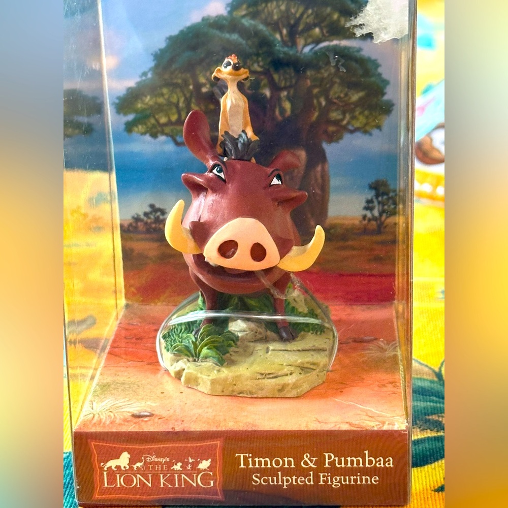 New Disney The Lion King Timon & Pumbaa Enesco Sculpted Figurine 3” NIB